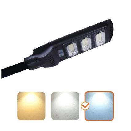 LED Hämardatav päikesepaneeliga tänavalamp koos liikumis- ja hämardusanduriga URBI LED/8W/3,2V 6500K IP54 + kaugjuhtimispult