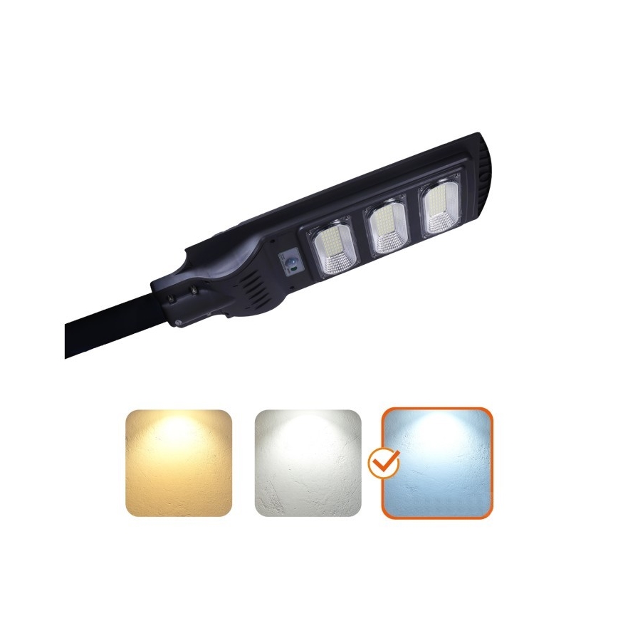 LED Hämardatav päikesepaneeliga tänavalamp koos liikumis- ja hämardusanduriga URBI LED/8W/3,2V 6500K IP54 + kaugjuhtimispult