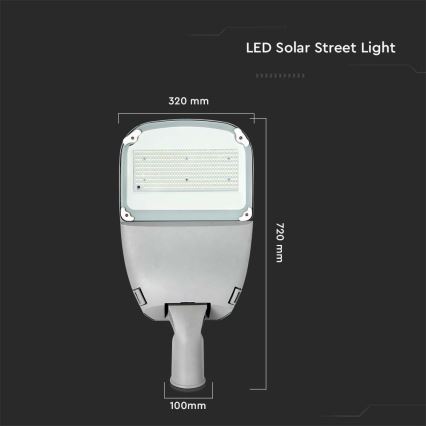 LED Hämardatav päikesepaneeliga tänavalamp SAMSUNG CHIP LED/50W/6,4V 4000K IP65 30000 mAh + kaugjuhtimispult