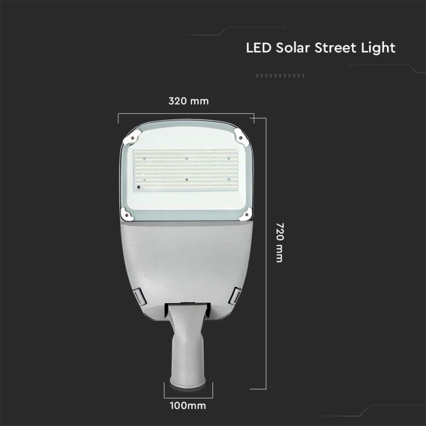 LED Hämardatav päikesepaneeliga tänavalamp SAMSUNG CHIP LED/50W/6,4V 4000K IP65 30000 mAh + kaugjuhtimispult
