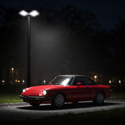 Hämardatav LED päikesepaneeliga tänavavalgusti liikumisanduriga LED/15W/6V 11000 mAh 6500K IP65 must + kaugjuhtimispult