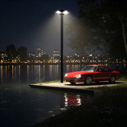 Hämardatav LED päikesepaneeliga tänavavalgusti liikumisanduriga LED/15W/6V 11000 mAh 6500K IP65 must + kaugjuhtimispult