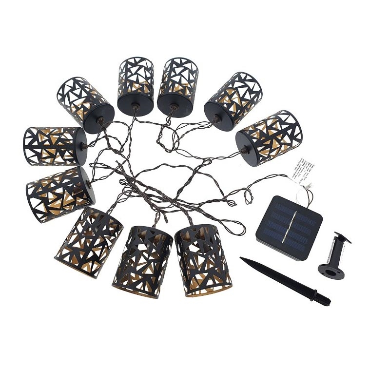 LED Päikesepaneeliga valguskett 10xE12/3,65m 600 mAh IP44 soe valge