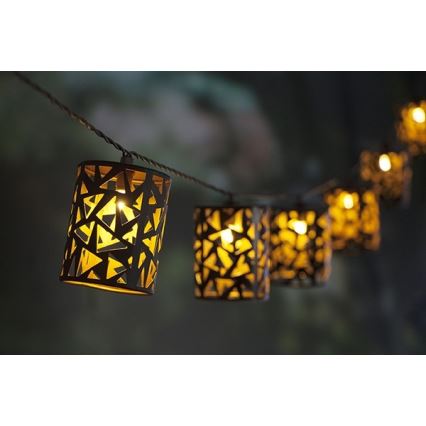 LED Päikesepaneeliga valguskett 10xE12/3,65m 600 mAh IP44 soe valge