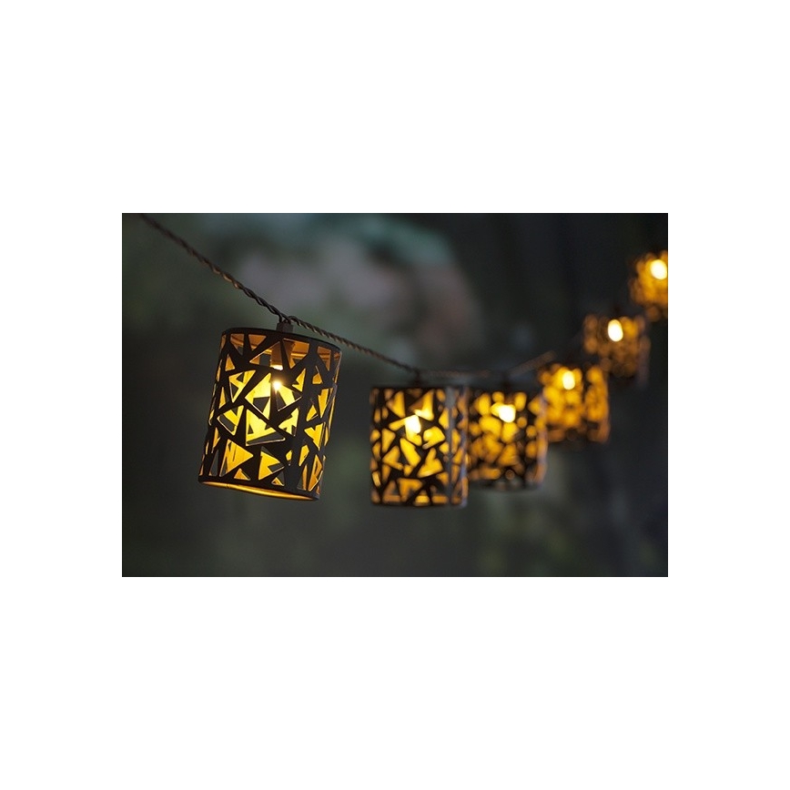 LED Päikesepaneeliga valguskett 10xE12/3,65m 600 mAh IP44 soe valge