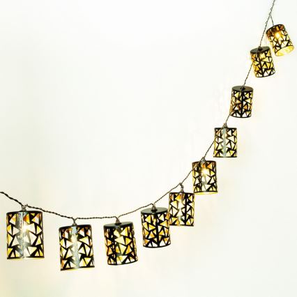LED Päikesepaneeliga valguskett 10xE12/3,65m 600 mAh IP44 soe valge