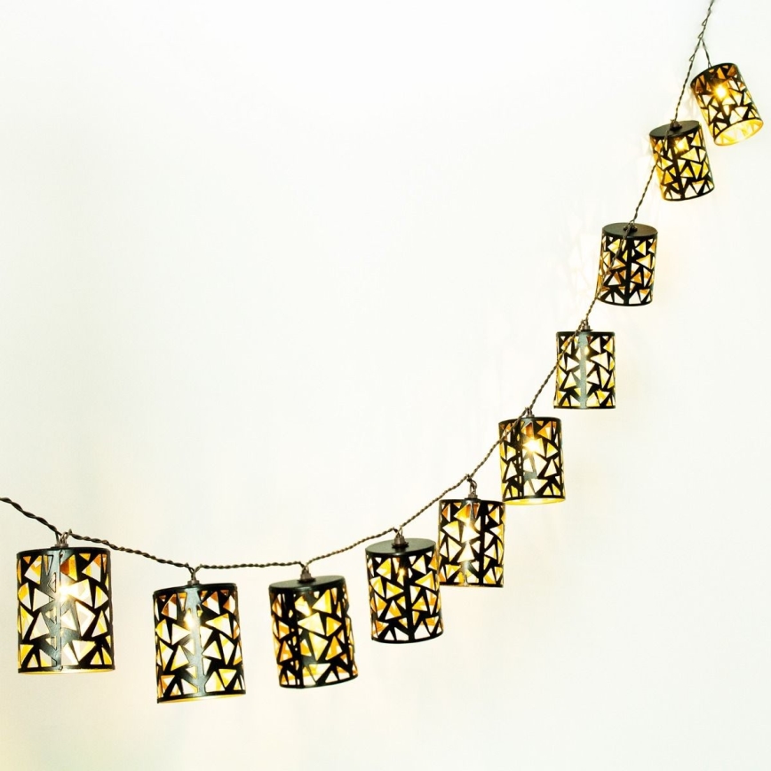 LED Päikesepaneeliga valguskett 10xE12/3,65m 600 mAh IP44 soe valge