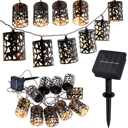 LED Päikesepaneeliga valguskett 10xE12/3,65m 600 mAh IP44 soe valge