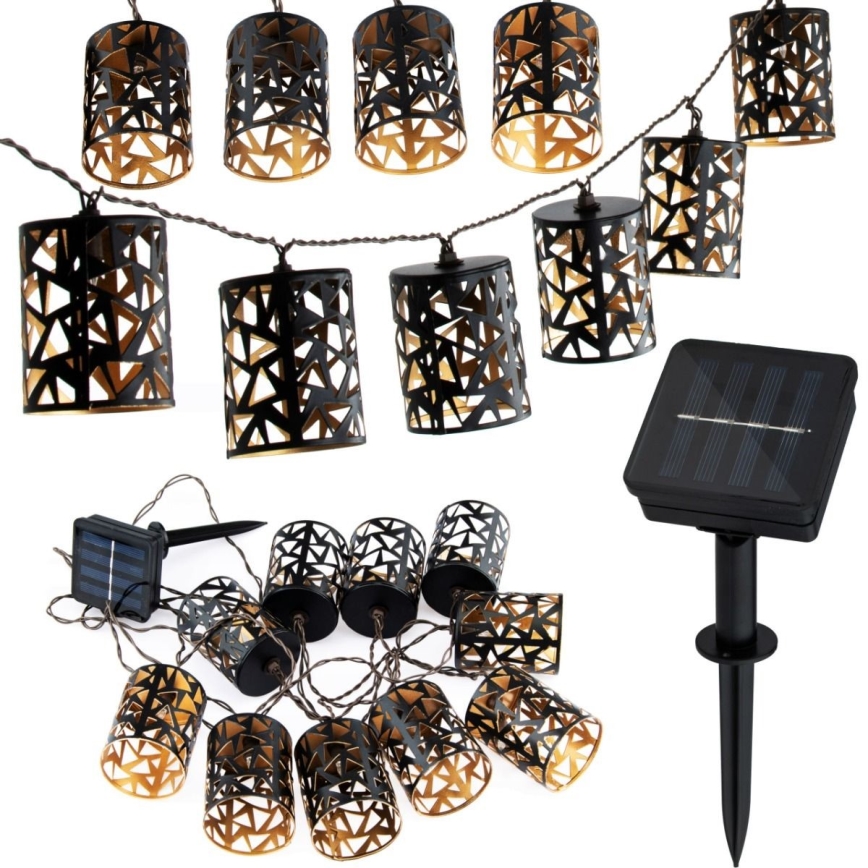 LED Päikesepaneeliga valguskett 10xE12/3,65m 600 mAh IP44 soe valge