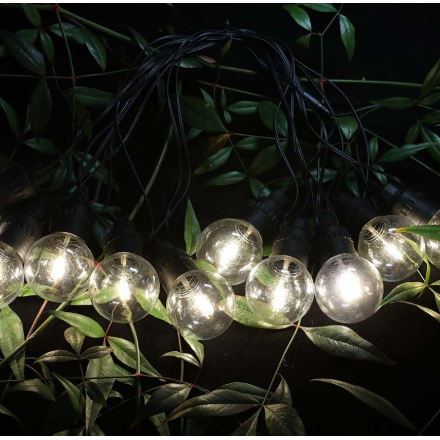 LED Päikesepaneeliga valguskett 10xLED/0,5/4,5V 12 m 3000K IP44 1200 mAh + kaugjuhtimispult