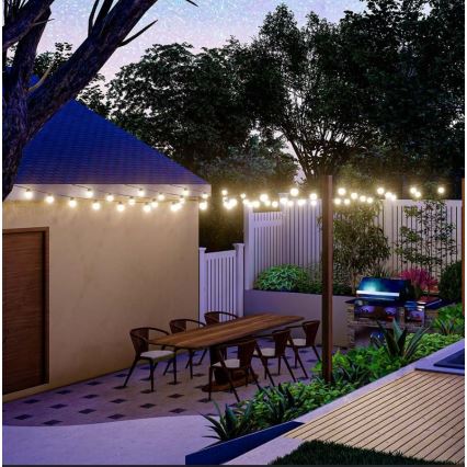 LED Päikesepaneeliga valguskett 10xLED/0,5/4,5V 12 m 3000K IP44 1200 mAh + kaugjuhtimispult