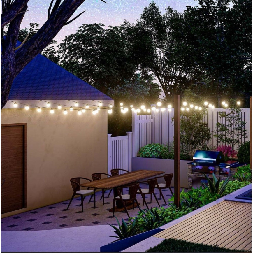 LED Päikesepaneeliga valguskett 10xLED/0,5/4,5V 12 m 3000K IP44 1200 mAh + kaugjuhtimispult