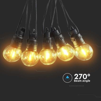 LED Päikesepaneeliga valguskett 10xLED/0,5/4,5V 12 m 3000K IP44 1200 mAh + kaugjuhtimispult