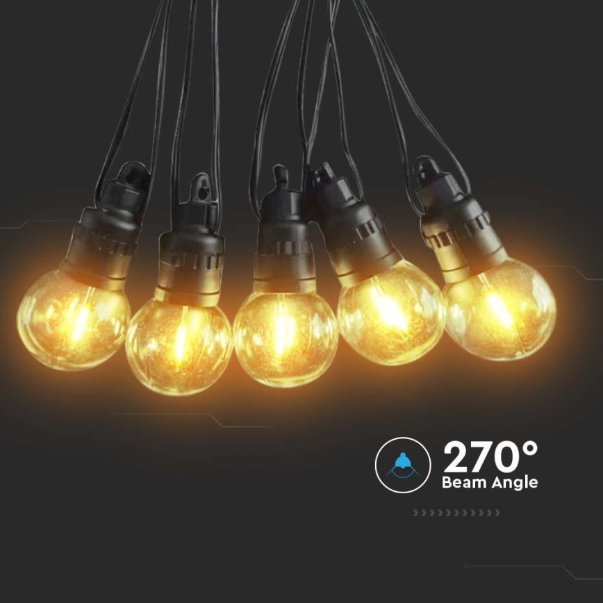 LED Päikesepaneeliga valguskett 10xLED/0,5/4,5V 12 m 3000K IP44 1200 mAh + kaugjuhtimispult