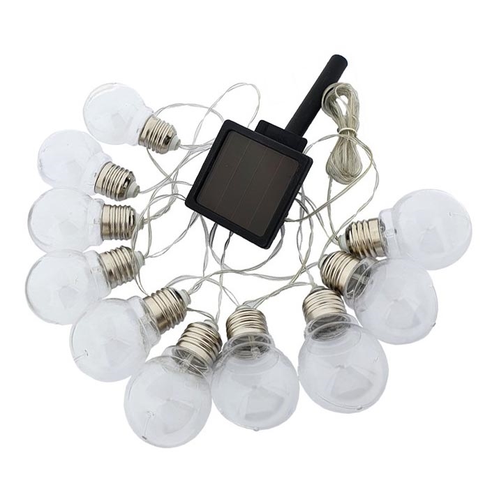 LED Päikesepaneeliga valguskett 10xLED/1,2V 2m 300 mAh IP44 soe valge