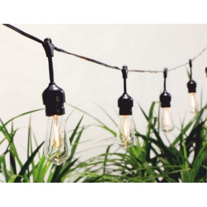 LED Päikesepaneeliga valguskett 10xLED/1,2V 600 mAh 5,94m IP44 soe valge