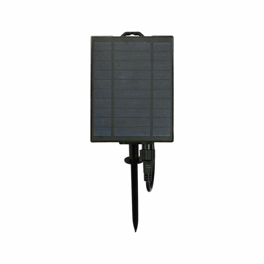 LED Päikesepaneeliga valguskett 15xLED/0,2W/3,7V 15,6 m 3000K IP44 2400 mAh