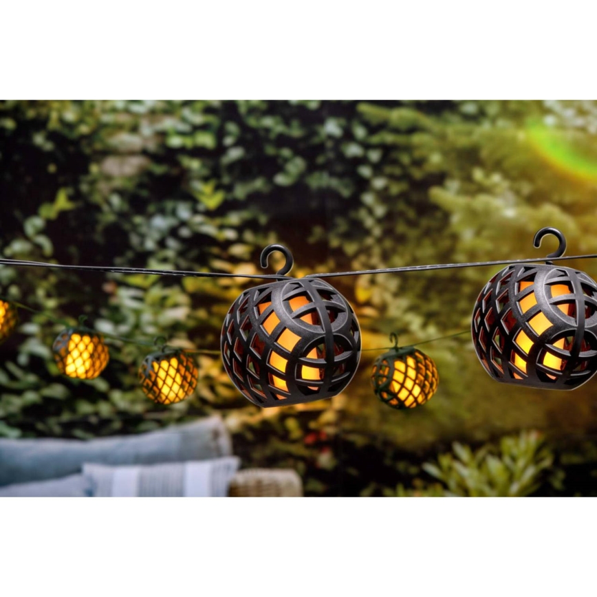 LED Päikesepaneeliga valguskett 3,8m 8xLED/1,2V