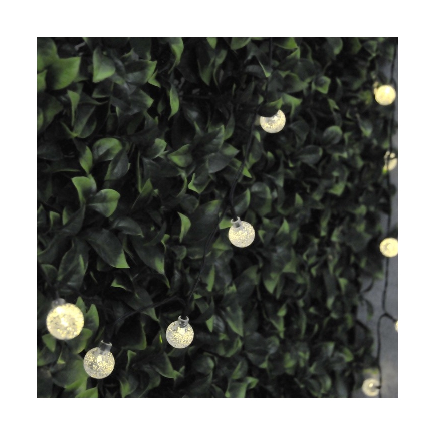 LED Päikesepaneeliga valguskett 30xLED/8 funktsiooni 4,9m IP44 soe valge