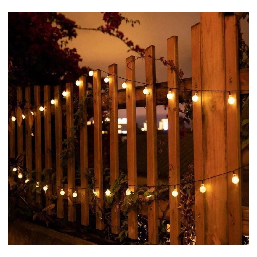 LED Päikesepaneeliga valguskett 6,9m 50xLED/1,2V