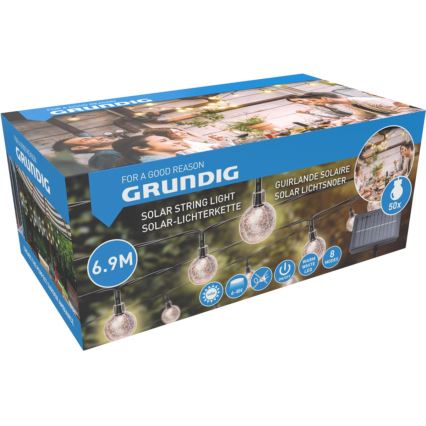 LED Päikesepaneeliga valguskett 6,9m 50xLED/1,2V