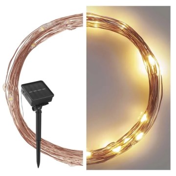 LED päikesepaneeliga valguskett LED/2,4W/1,2V 1xAA 15 m IP44 3000K 600 mAh
