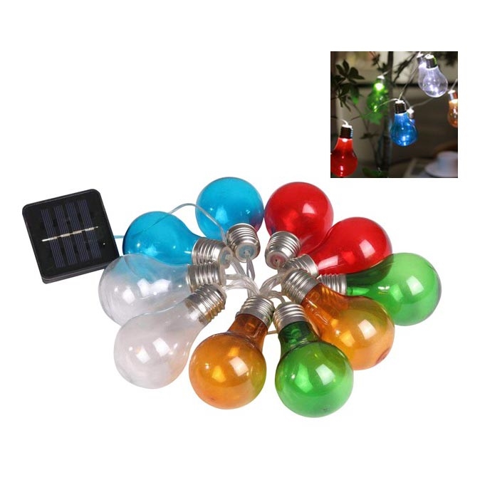 LED päikesepaneeliga valguskett PARTY 10xLED/1,2V 400 mAh IP44