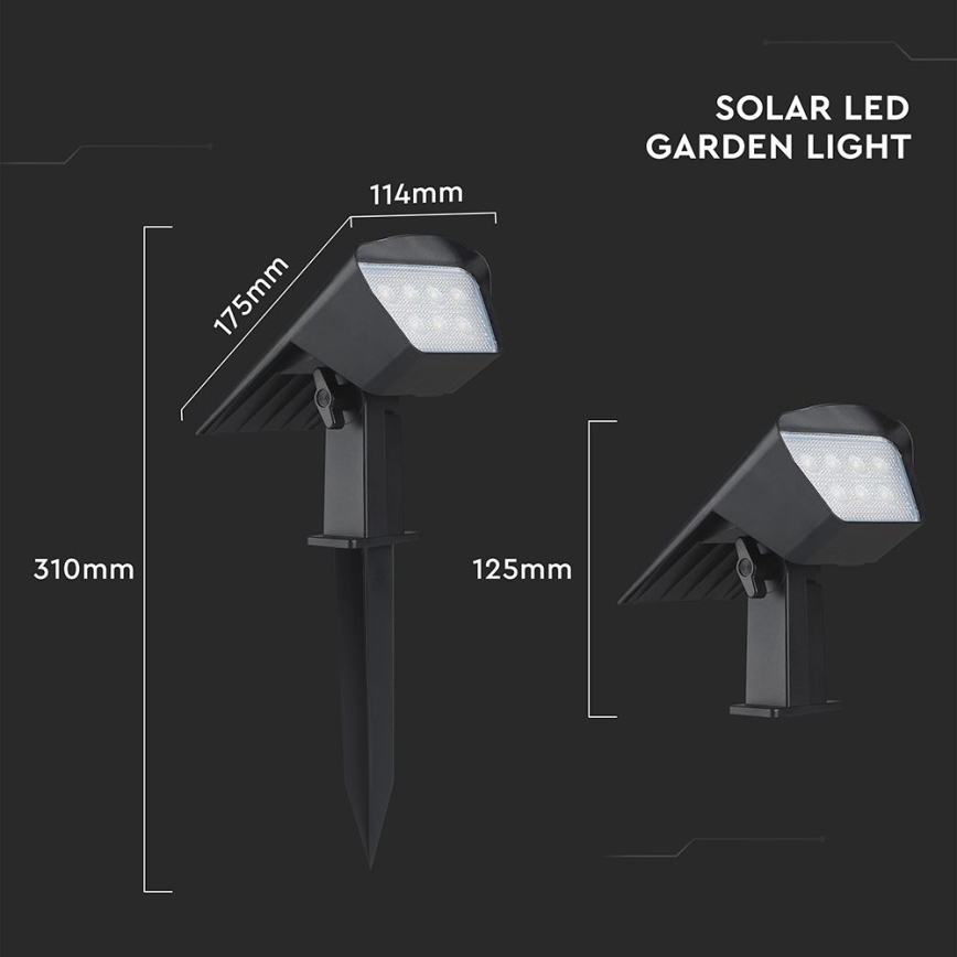 LED päikesepaneeliga valgusti 2-ühes LED/1,3W/3,7V 3000/4000/6400K IP65 1200 mAh