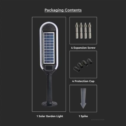 LED Päikesepaneeliga valgusti anduriga BOLLARD LED/5W/5,5V 70 cm 3000K IP65