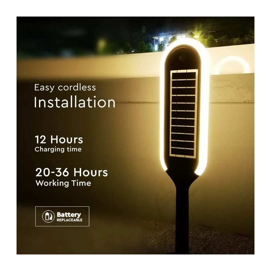 LED Päikesepaneeliga valgusti anduriga BOLLARD LED/5W/5,5V 70 cm 3000K IP65