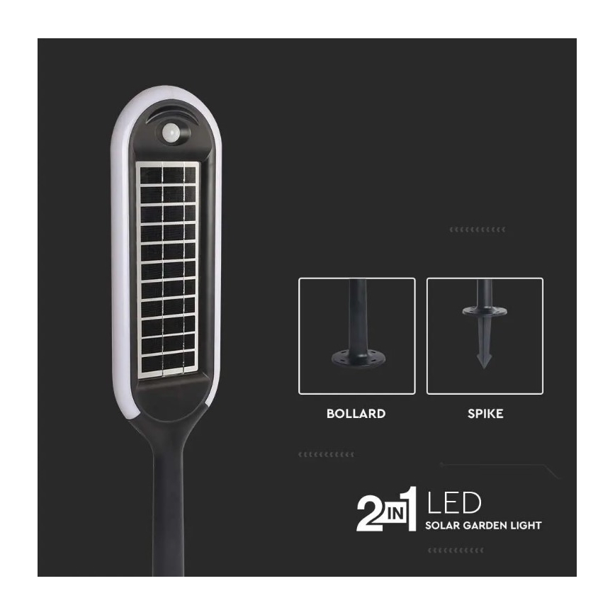 LED Päikesepaneeliga valgusti anduriga BOLLARD LED/5W/5,5V 70 cm 3000K IP65