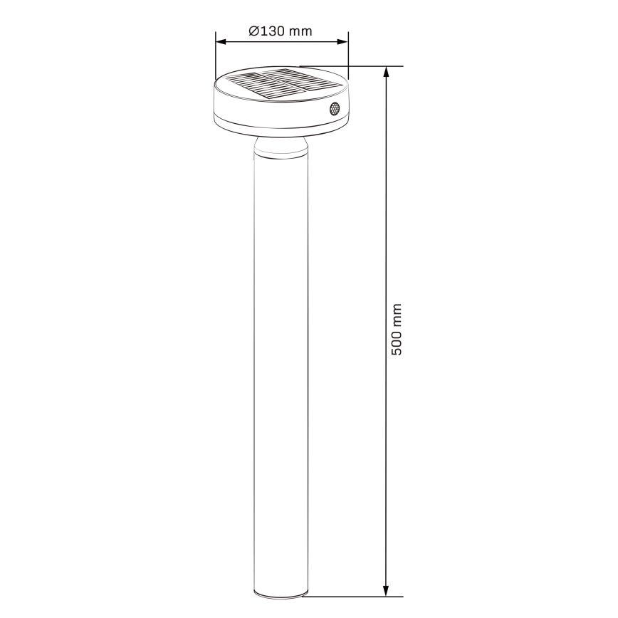 LED Päikesepaneeliga valgusti anduriga GWINEA LED/4,5W/3,7V 2000 mAh 50 cm IP44 must