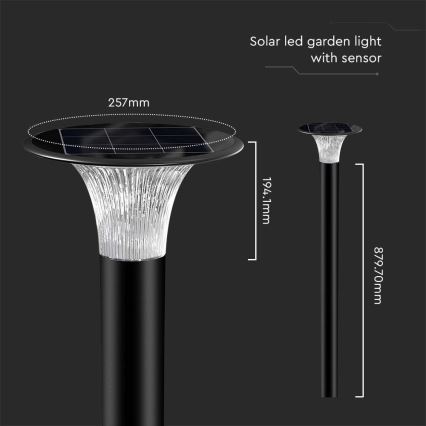 LED Päikesepaneeliga valgusti anduriga LED/15W/3,2V 4000K/6000K IP65 6000 mAh