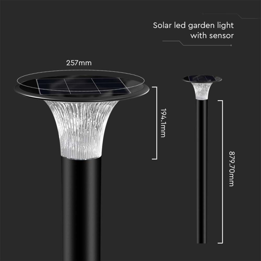 LED Päikesepaneeliga valgusti anduriga LED/15W/3,2V 4000K/6000K IP65 6000 mAh