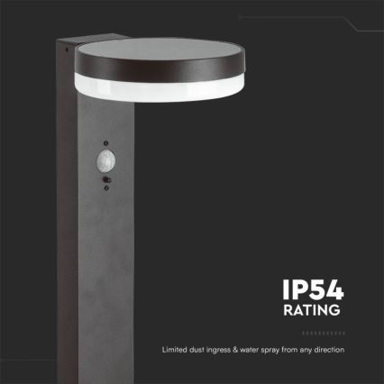 LED Päikesepaneeliga valgusti anduriga LED/2W/3,7V IP54 3000K 2200 mAh ümmargune must