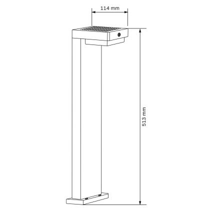 LED Päikesepaneeliga valgusti anduriga MALI LED/4,5W/3,7V 2000 mAh IP44 must