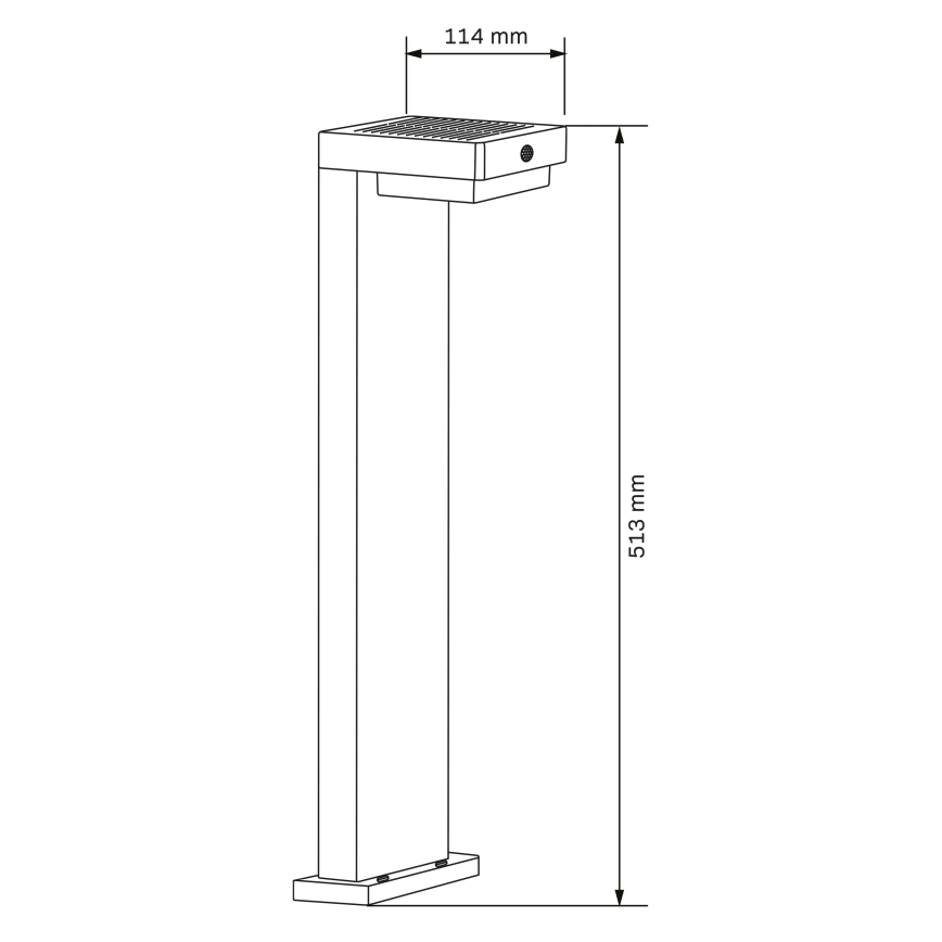 LED Päikesepaneeliga valgusti anduriga MALI LED/4,5W/3,7V 2000 mAh IP44 must