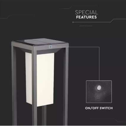 LED Päikesepaneeliga valgusti anduriga SAMSUNG CHIP LED/2W/3,7V IP65 2600 mAh