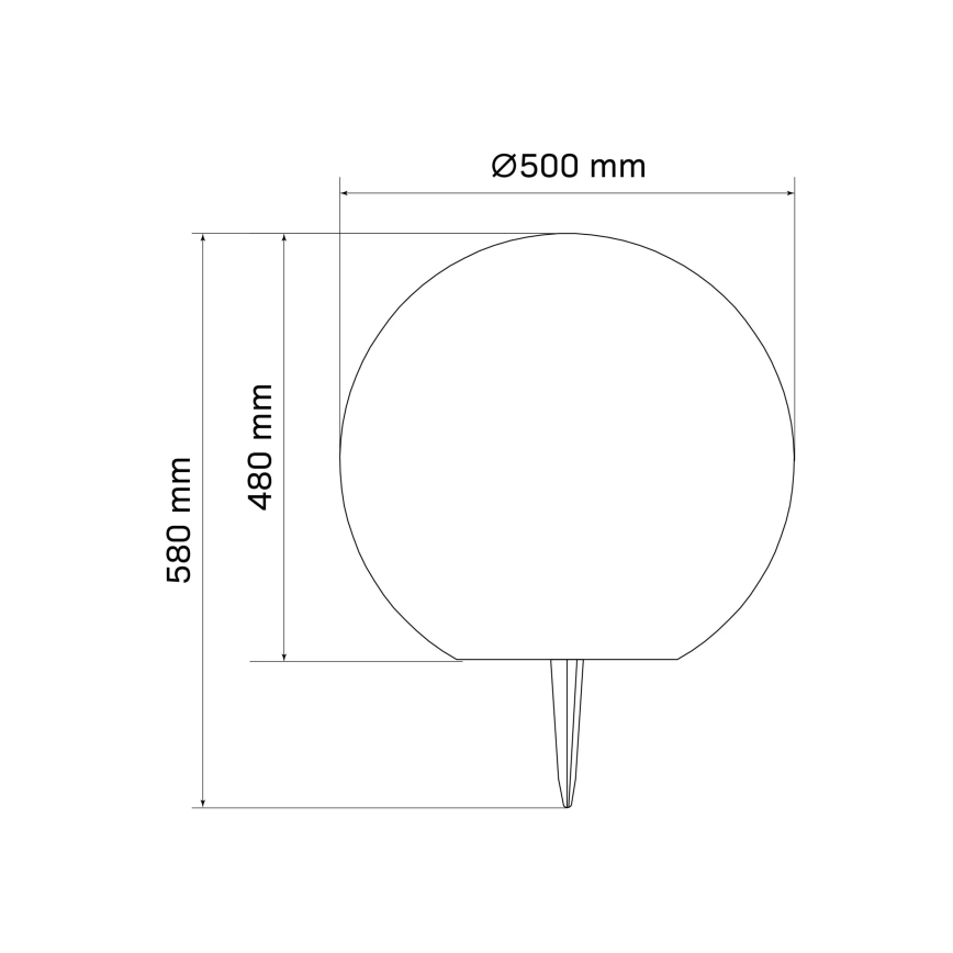 LED Päikesepaneeliga valgusti BALL LED/3,7V 2000 mAh d. 50 cm IP65 valge