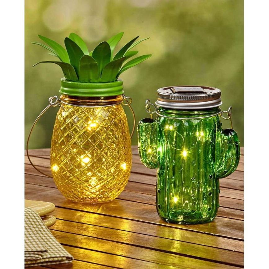 LED Päikesepaneeliga valgusti JAR LED/1,2V 150 mAh IP44 ananass
