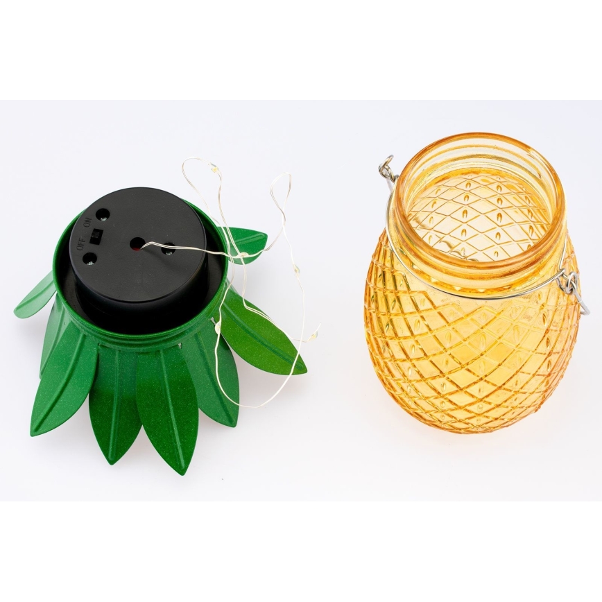 LED Päikesepaneeliga valgusti JAR LED/1,2V 150 mAh IP44 ananass