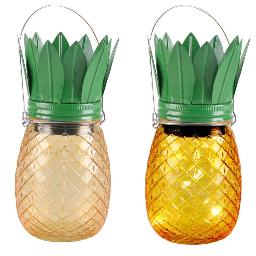 LED Päikesepaneeliga valgusti JAR LED/1,2V 150 mAh IP44 ananass