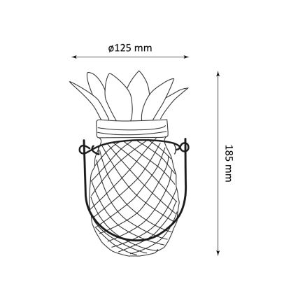 LED Päikesepaneeliga valgusti JAR LED/1,2V 150 mAh IP44 ananass