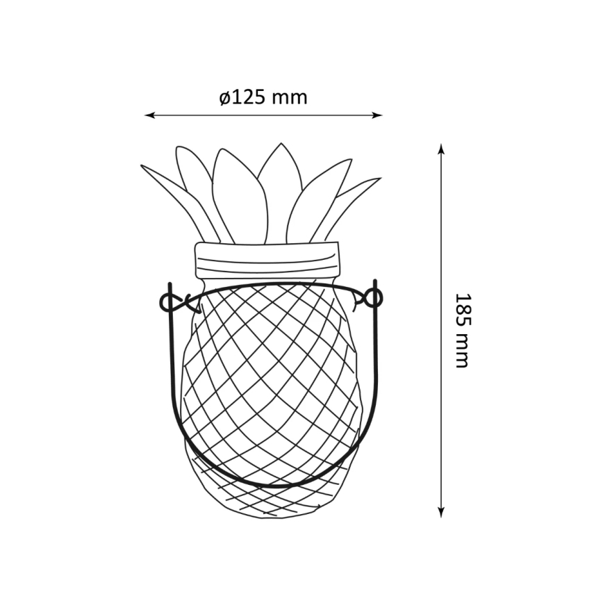 LED Päikesepaneeliga valgusti JAR LED/1,2V 150 mAh IP44 ananass