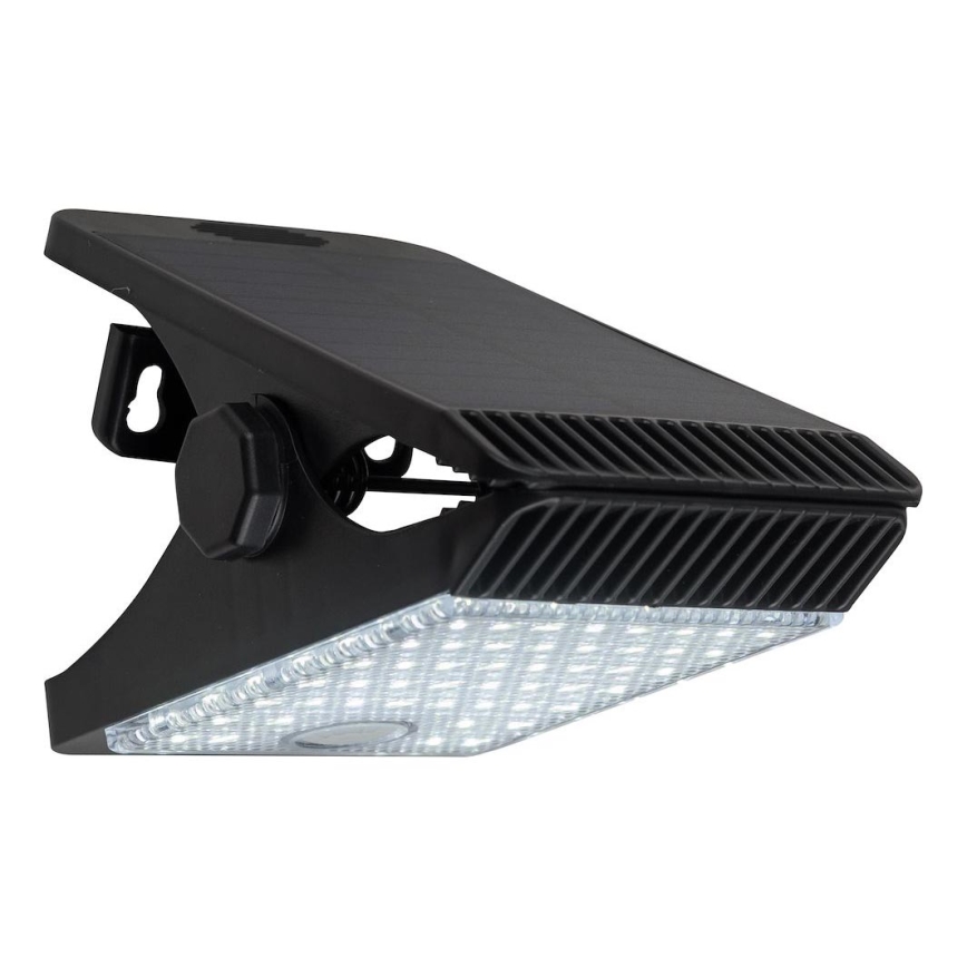 LED Päikesepaneeliga valgusti koos liikumis- ja hämaraanduriga CLIPS LED/4W/1200 mAh 3,7V IP44 must