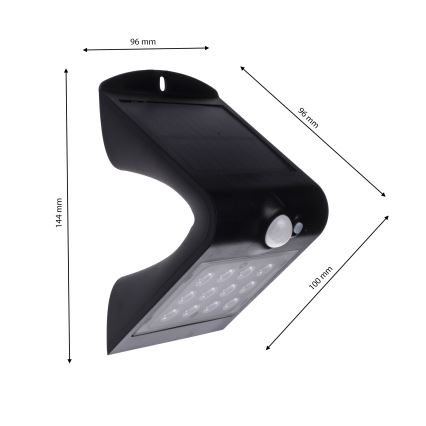 LED Päikesepaneeliga valgusti koos liikumisanduriga LED/1,5W/1200 mAh 3,7V IP65
