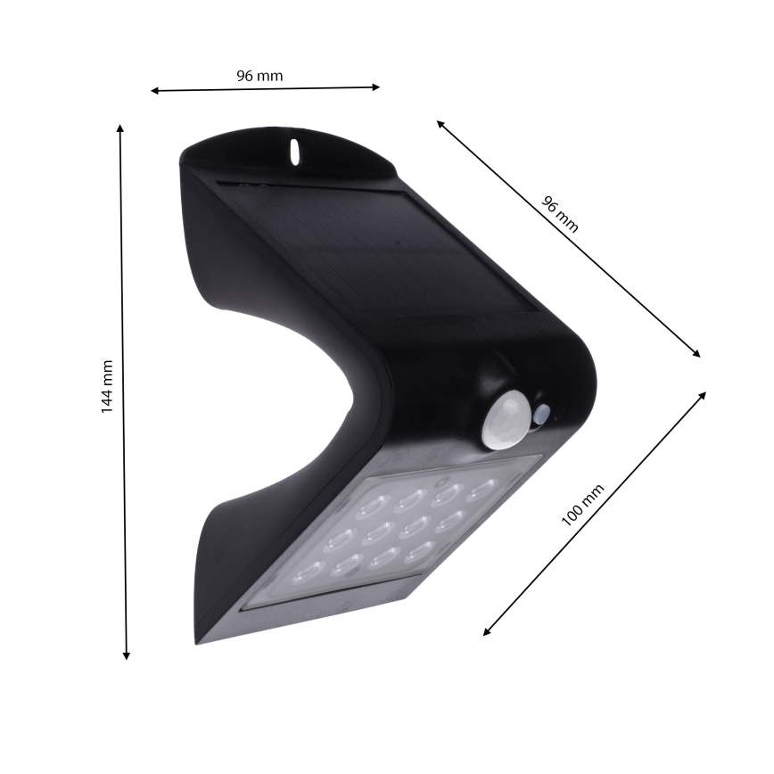 LED Päikesepaneeliga valgusti koos liikumisanduriga LED/1,5W/1200 mAh 3,7V IP65
