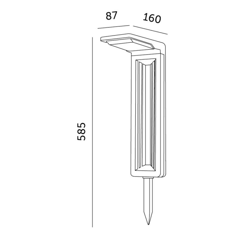 LED Päikesepaneeliga valgusti LED/0,2W/3,7V 6500K IP44 2200 mAh