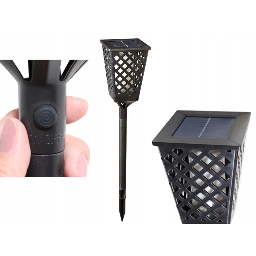 LED Päikesepaneeliga valgusti LED/0,6W/5,5V IP65 107 cm must