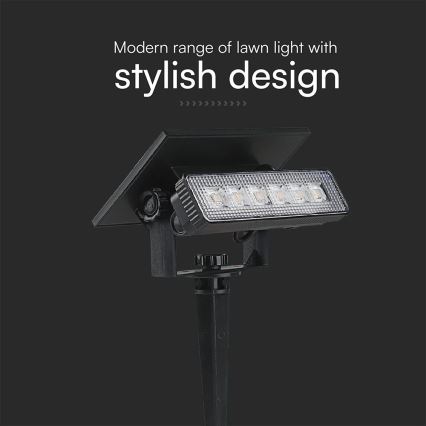 LED Päikesepaneeliga valgusti LED/0,9W/3,7V 3000K IP65 1200 mAh must